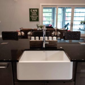 stone design with sink