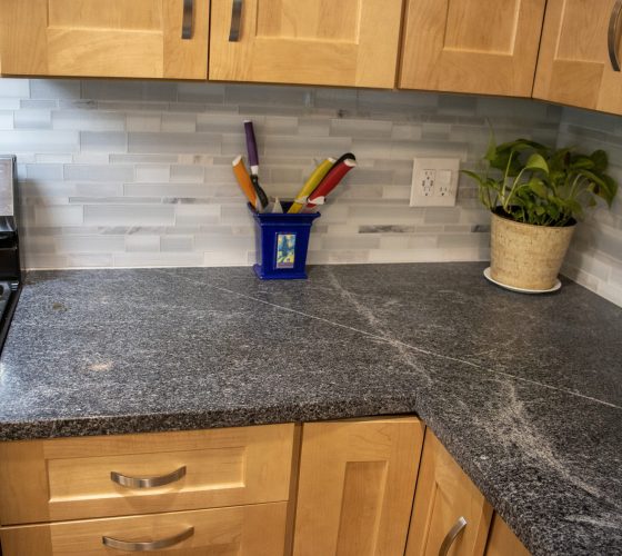 American Soapstone Granite On Perimeter Tops; Blue Bahia Granite On Island Kitchen Remodel by Olympia Stone project photo 4