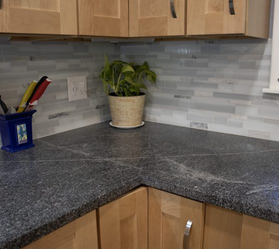 American Soapstone Granite On Perimeter Tops; Blue Bahia Granite On Island Kitchen Remodel by Olympia Stone project photo 3