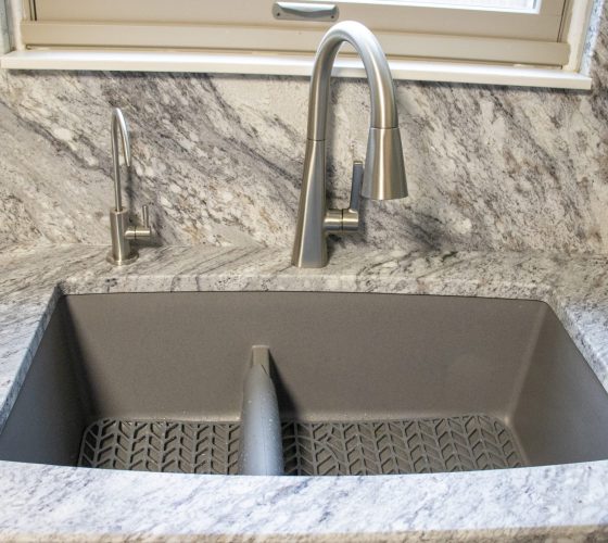Granite Thunder White Leathered 3CM Kitchen Remodel by Olympia Stone project photo 8