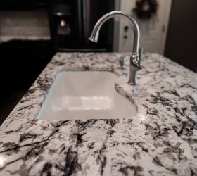 stone sink and faucet