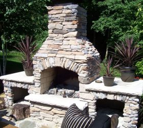 outdoor stone fireplaces