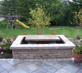 outdoor fountain in garden