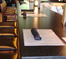 bar and chairs