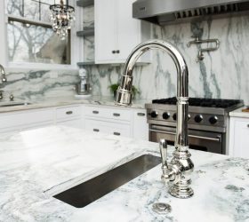 fancy kitchen with sink and faucet